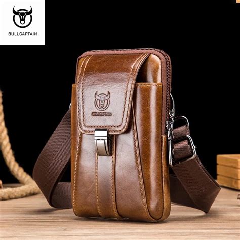 Bullcaptain Ri Onera Vintage De Cuero Genuino Para Hombre Bolsa De