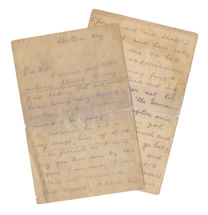 Bonhams : CHRISTMAS TRUCE Autograph letter signed (Your affec. Cousin ...