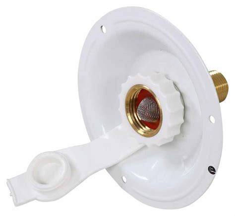 Rv City Water Inlet With Check Valve Mpt Metal Flange