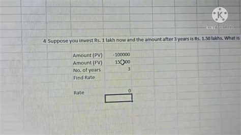 Calculation Of Fv Pv Nper Rate Pmt In Excel Youtube