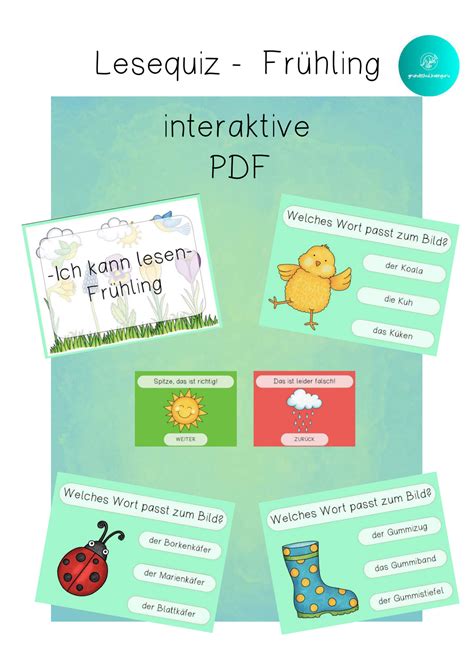 Digitales Und Interaktives Lesequiz Interaktives PDF Zum Thema