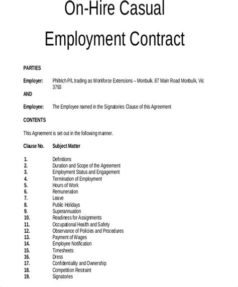 employment contract templates pages google docs word