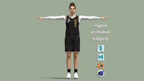 T-Pose Rigged Alysha Clark WNBA - 3DPassion.NET