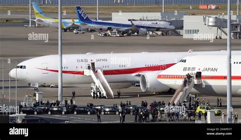 A Japanese Government Jet Front Which Carried Japans Prime Minister