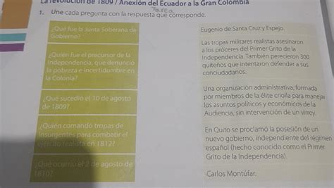 une cada pregunta con la respuesta que corresponde Qué fue la junta