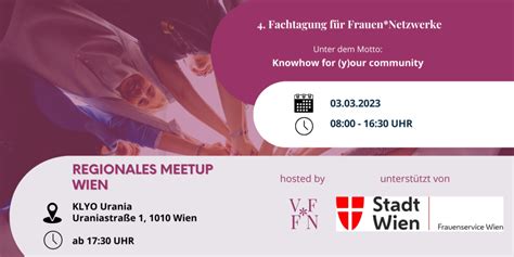 Regionale Meetup in Wien nach der 4 Fachtagung für Frauen Netzwerke