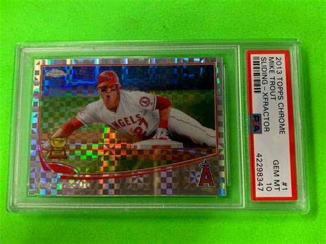 Topps Chrome Sliding Xfractor Mike Trout Psa Gem Mint All