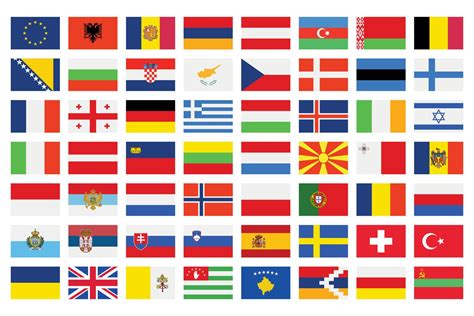 Set Of All Europe Flags Vector Art At Vecteezy