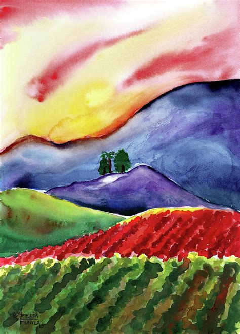 Carneros Sunset Painting By Amelia Hunter Fine Art America