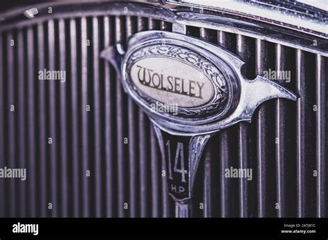 Old Fashioned Car Hood Ornament Or Badge Grill Logo Of Wolseley 14