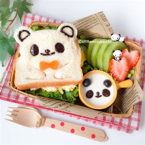 Panda Sandwich Bento Little Miss Bento Japanese Food Art Bento