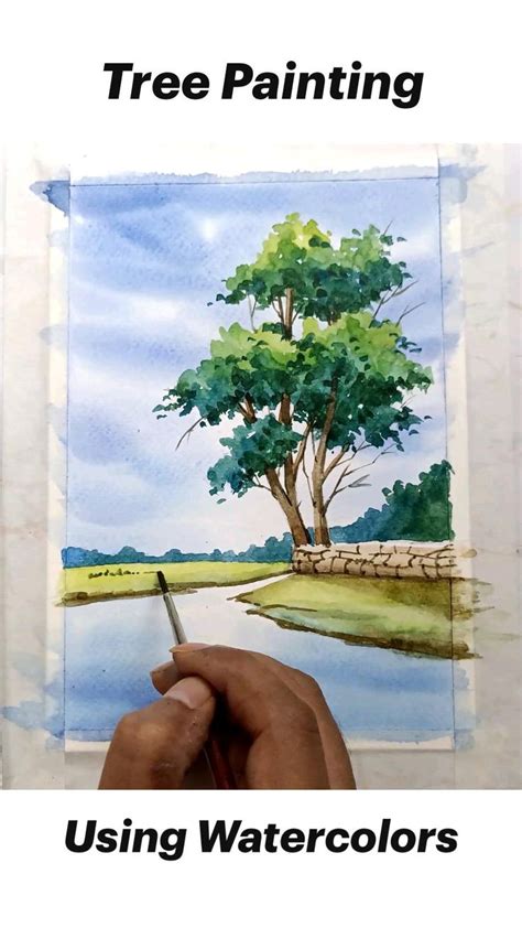 Tree Painting Using Watercolors | Watercolor landscape, Landscape ...