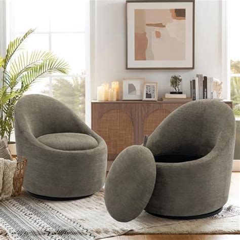 Amazon COLAMY Swivel Chair Set Of 2 360 Degree Swivel Cuddle