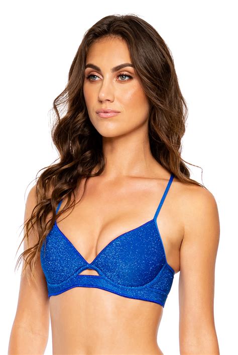 Bikini Tops Top Peek A Boo Stardust Royal Blue Brand Luli Fama