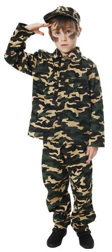 Army Soldier Boys Fancy Dress Military Commando Uniform Kids Childrens ...