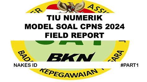 PEMBAHASAN FR SOAL TIU NUMERIK CPNS 2024 MODEL SOAL TIU NUMERIK YANG