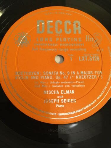 Popsike Decca Lxt 5126 Beethoven Mischa Elman Auction Details