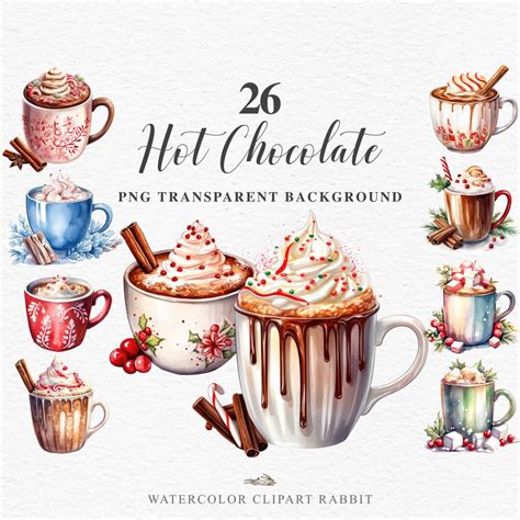 Christmas Hot Chocolate Cup Mug PNG Cocoa Merry Xmas Decoration Food Drink Clipart Winter Junk