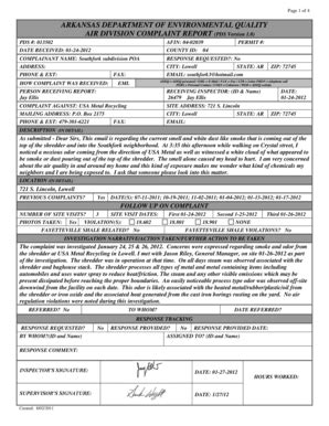 Fillable Online Adeq State Ar Complainant Name Southfork Subdivision