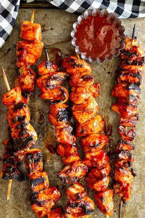 Kabobs With Homemade Bbq Chicken Marinade Countryside Cravings