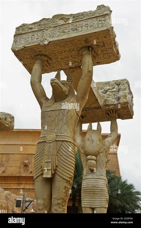 Giant Anubis Statues, Ancient Egypt, Universal Studios, Singapore Stock ...