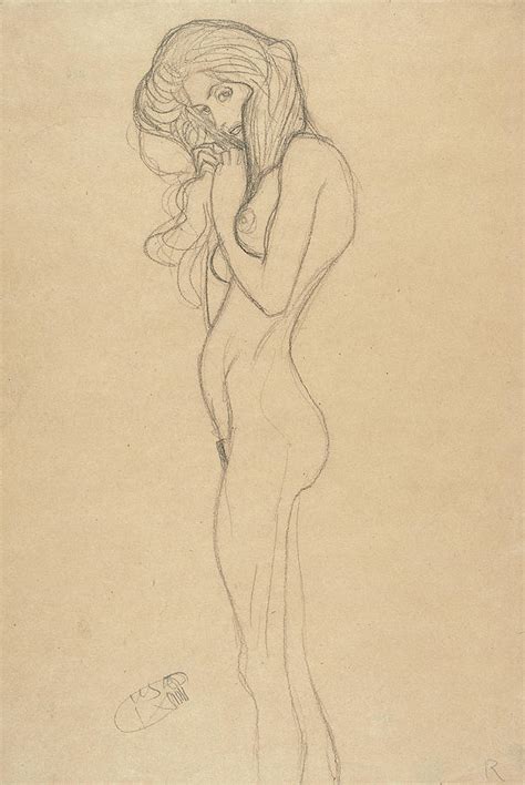 Standing Female Nude Study For The Three Gorgons Beethoven Frieze