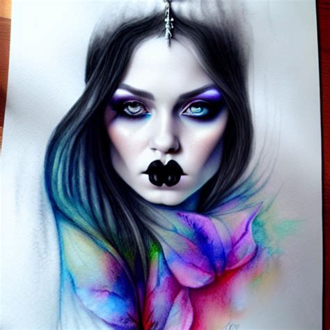 Krea Ai Hyper Realistic Pencil Drawing Of A Goth Princess