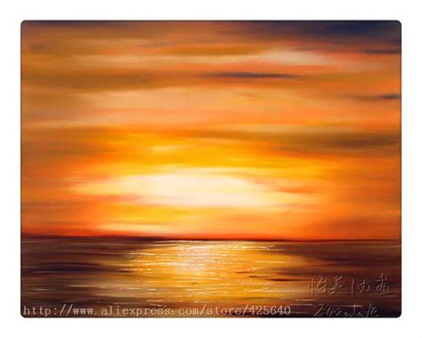 Golden Sunset oil painting ocean wave abstract Seascape Oil painting ...