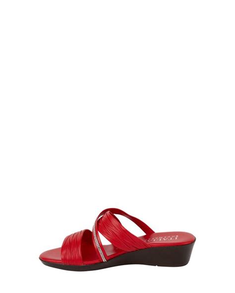 Italian Shoemakers Hollis Wedge Slide Sandal In Red Lyst