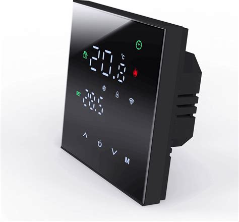 Thermostaat elektrische vloerverwarming met wifi en touchscreen zwart ...