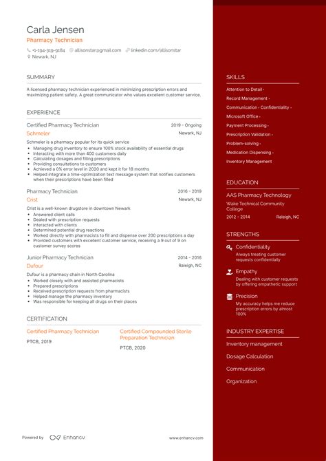 Pharmacy Technician Resume Examples Guide For