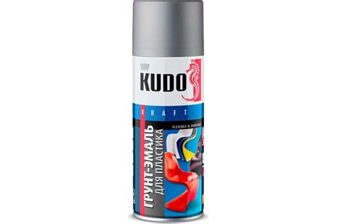 Грунт-эмаль для пластика KUDO быстросохнущая акриловая RAL 9006 ...