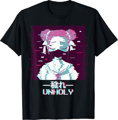 Japanese Vaporwave Aesthetic Geisha Anime Girl Unholy T Shirt