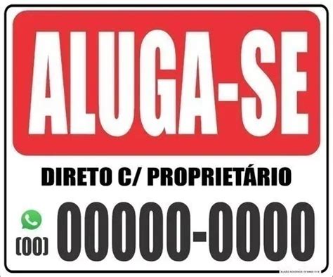 Placa Aluga Se Pvc Qualidade X Cm Premium Resistente