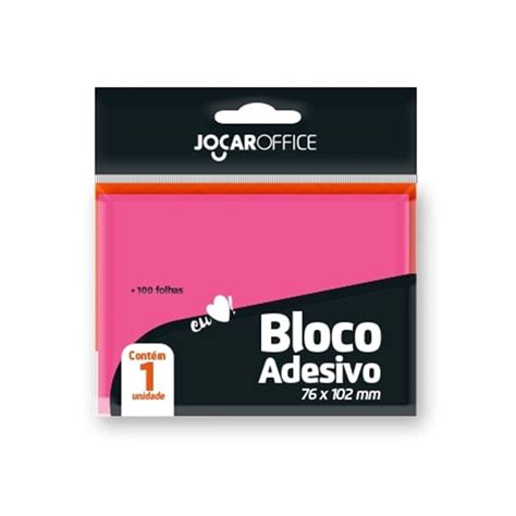 Bloco Adesivo 76mm X 102mm Rosa Jocar Office Leonora