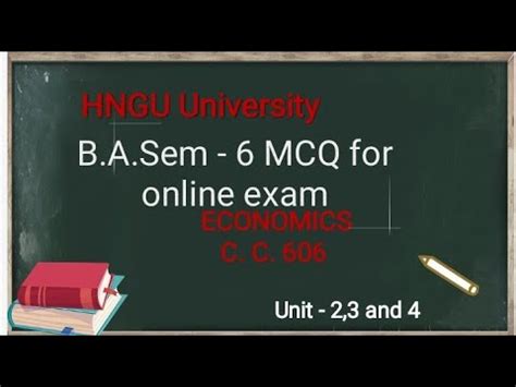 B A Sem Mcq For Online Exam Economics Cc Hngu University