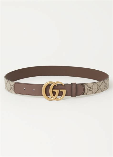 Gucci Gg Marmont Riem Met Leren Details • Donkerbruin • De Bijenkorf