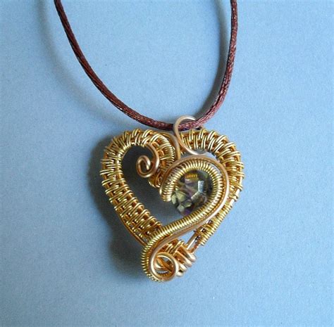 Romantic Wire Wrapped Heart Pendant Necklace Etsy