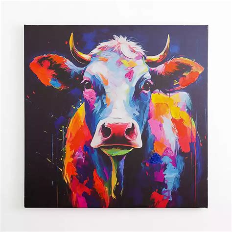 Colorful Moo Canvas Art Print Kirklands Home