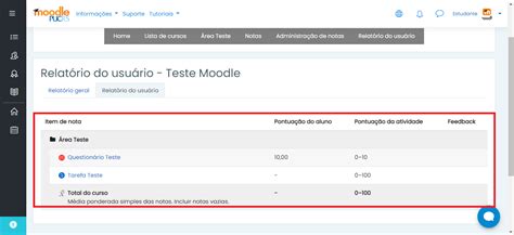 Manual Do Aluno Moodle Como Consultar As Notas