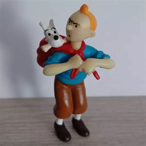 FIGURINE HERGÉ MOULINSART TINTIN AVEC MILOU DANS LE SAC À DOS EUR 6