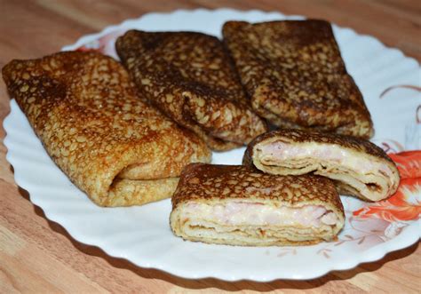 Блины с ветчиной и сыром - пошаговый рецепт с фото