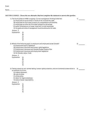 HRM 200 Chapter 2 Practice Materials Chapter 2 The Changing Legal