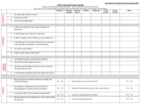 Maryland Fall Prevention Home Safety Checklist Fill Out Sign Online