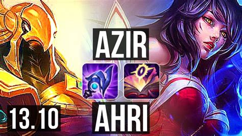 Azir Vs Ahri Mid 6 0 3 1 8m Mastery Dominating Kr Master 13