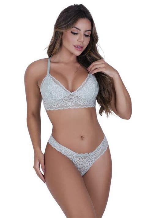 Comprar Conjunto Lingerie Sem Bojo Em Renda Elsa A Partir De R 30 33