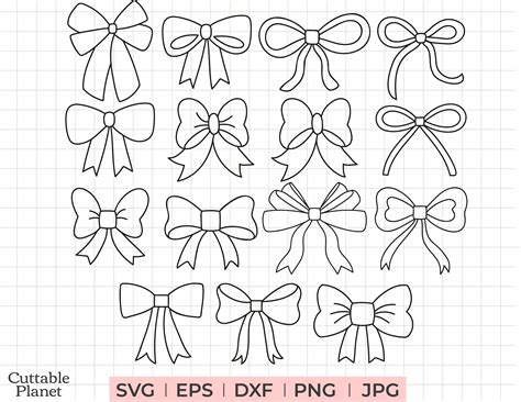 Bow Outline Svg, Png, Jpg, Dxf, Eps, Bow Outline Png, Bow Outline Dxf ...