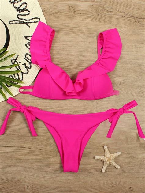 Costume Bagno 2 Pezzi Bikini Mare Donna Brasiliano Balze 550071B