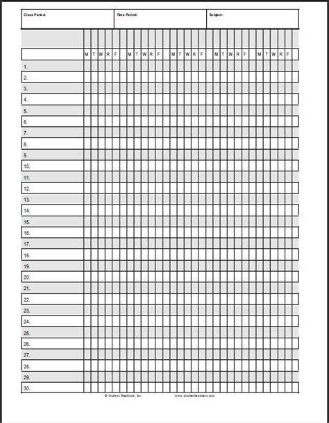 Free Printable Teacher Roll Book PRINTABLE TEMPLATES