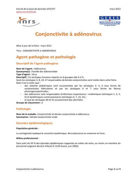 Conjonctivite à adénovirus 